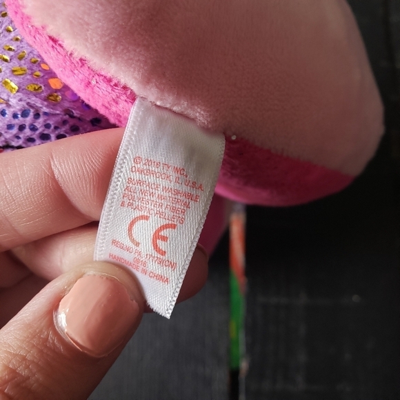 Ty Beanie Boo Baby Pink Snail Scooter Plush Toy - Picture 7 of 7